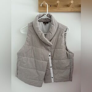 Lilla P Brown and White Striped Vest Like New! Size Small